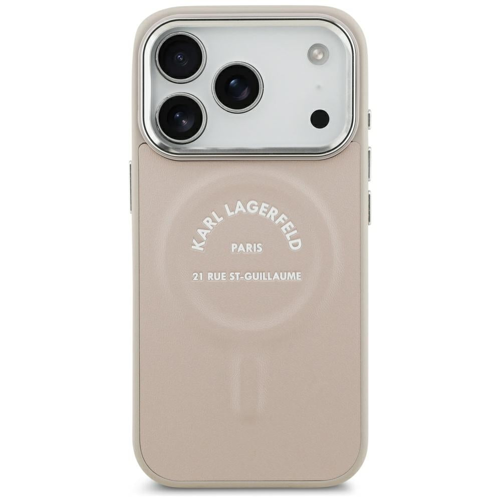 MagSafe pouzdro pro Apple iPhone 18 Pro Max / 17 Pro Max, Karl Lagerfeld, Ring Karl RSG Logo, Růžová