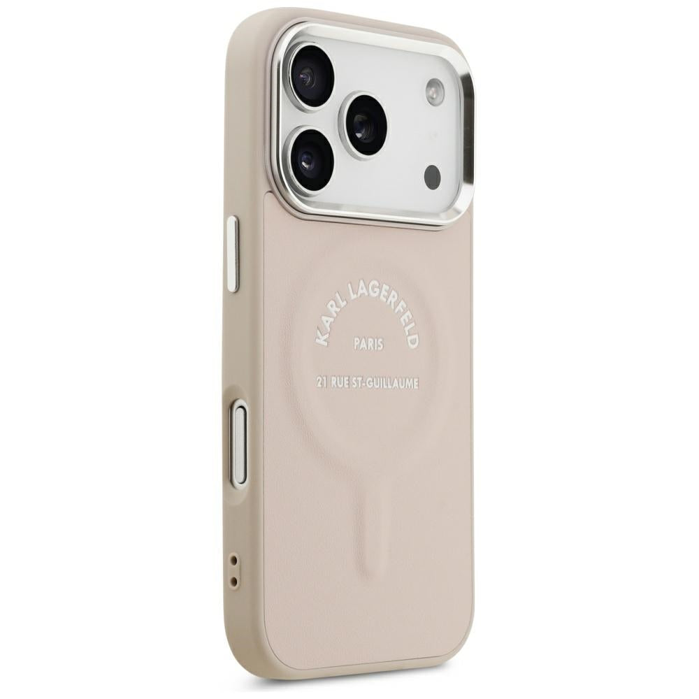 MagSafe pouzdro pro Apple iPhone 18 Pro Max / 17 Pro Max, Karl Lagerfeld, Ring Karl RSG Logo, Růžová