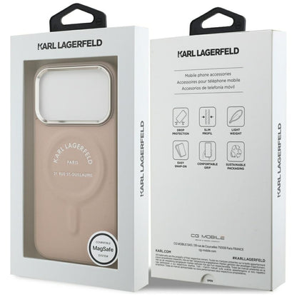 MagSafe pouzdro pro Apple iPhone 18 Pro Max / 17 Pro Max, Karl Lagerfeld, Ring Karl RSG Logo, Růžová
