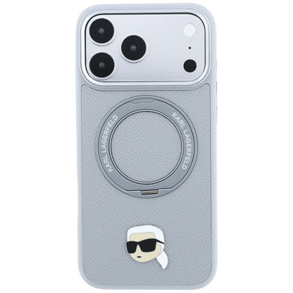 Pouzdro MagSafe pro Apple iPhone 18 Pro Max / 17 Pro Max, Karl Lagerfeld, Ring Stand 360 Karl Pin, šedé