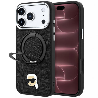 Pouzdro MagSafe pro Apple iPhone 18 Pro Max / 17 Pro Max, Karl Lagerfeld, Ring Stand 360 Karl Pin, černé