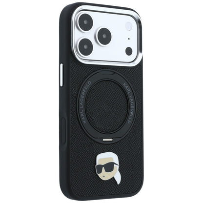 Pouzdro MagSafe pro Apple iPhone 18 Pro Max / 17 Pro Max, Karl Lagerfeld, Ring Stand 360 Karl Pin, černé
