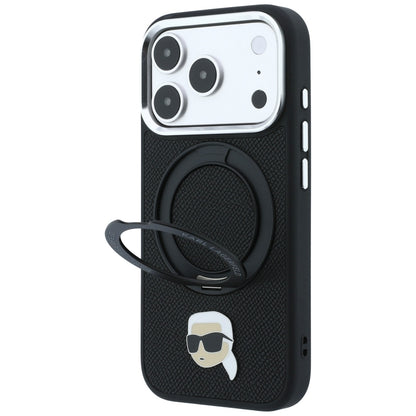 Pouzdro MagSafe pro Apple iPhone 18 Pro Max / 17 Pro Max, Karl Lagerfeld, Ring Stand 360 Karl Pin, černé