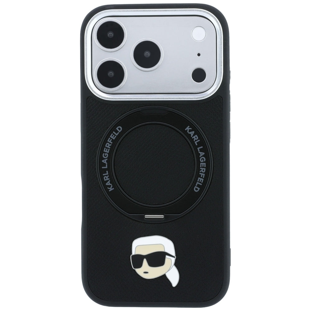 Pouzdro MagSafe pro Apple iPhone 18 Pro Max / 17 Pro Max, Karl Lagerfeld, Ring Stand 360 Karl Pin, černé