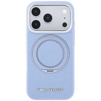 MagSafe pouzdro pro Apple iPhone 18 Pro Max / 17 Pro Max, Karl Lagerfeld, Ring Stand 360 Saffiano, Bleu