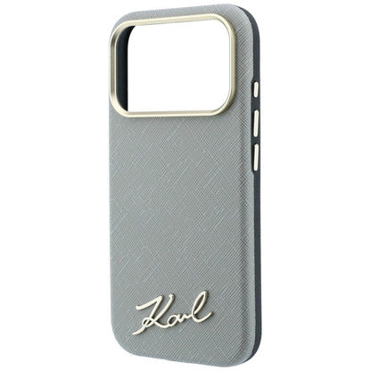 MagSafe pouzdro pro Apple iPhone 18 Pro Max / 17 Pro Max, Karl Lagerfeld, Saffiano Small Script Metal Logo, Béžová