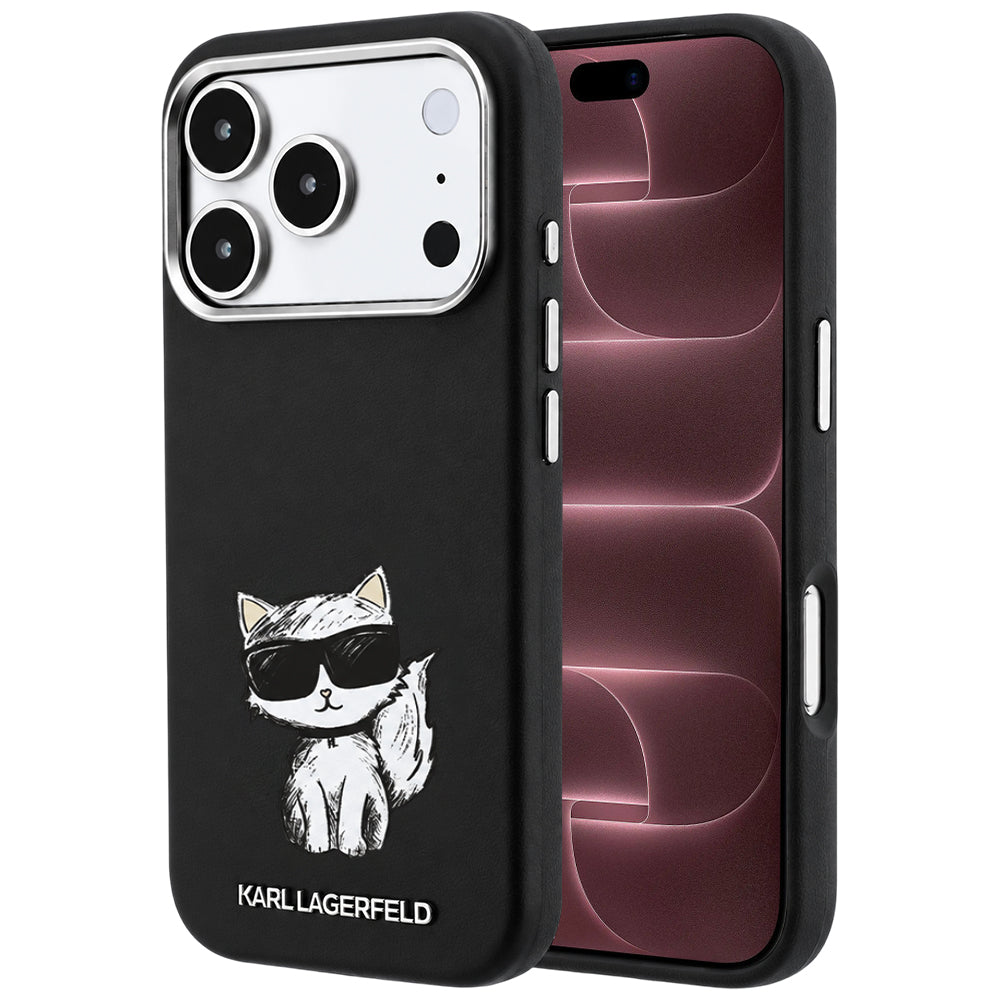 MagSafe pouzdro pro Apple iPhone 18 Pro Max / 17 Pro Max, Karl Lagerfeld, Smooth Choupette Sketch, Černá
