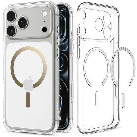 MagSafe pouzdro pro Apple iPhone 18 Pro Max / 17 Pro Max, Spigen, Ultra Hybrid, Zlaté průhledné ACS12120