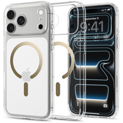 MagSafe pouzdro pro Apple iPhone 18 Pro Max / 17 Pro Max, Spigen, Ultra Hybrid, Zlaté průhledné ACS12120
