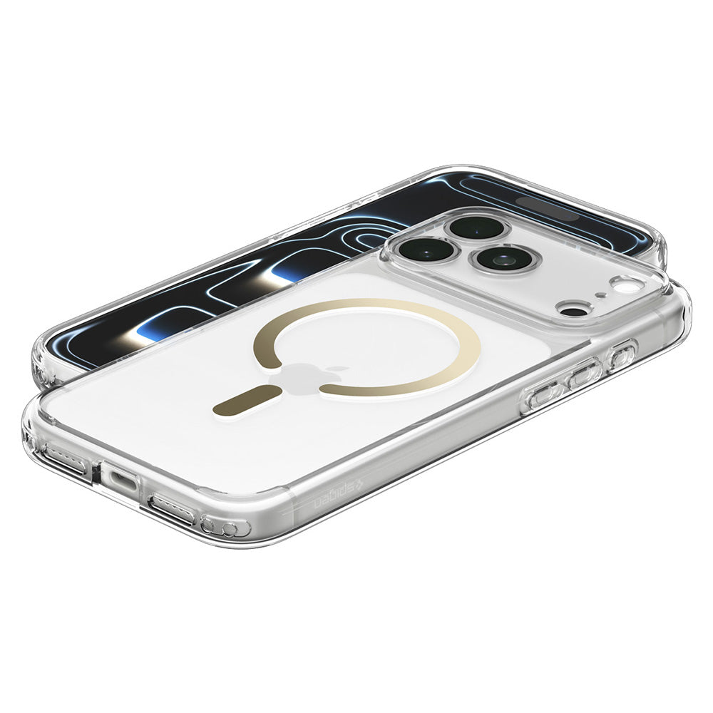 MagSafe pouzdro pro Apple iPhone 18 Pro Max / 17 Pro Max, Spigen, Ultra Hybrid, Zlaté průhledné ACS12120