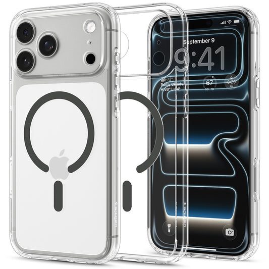 MagSafe pouzdro pro Apple iPhone 18 Pro Max / 17 Pro Max, Spigen, Ultra Hybrid, Šedá Transparentní ACS12119