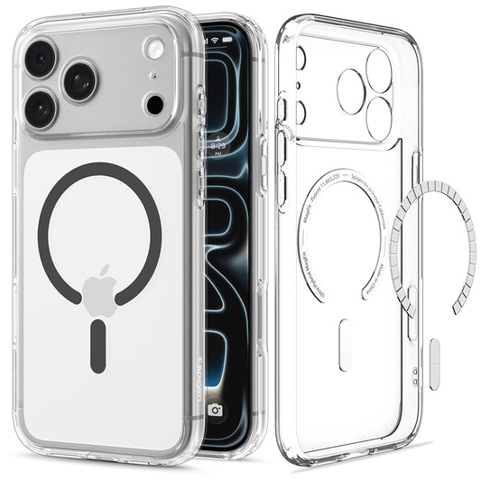 MagSafe pouzdro pro Apple iPhone 18 Pro Max / 17 Pro Max, Spigen, Ultra Hybrid, Šedá Transparentní ACS12119
