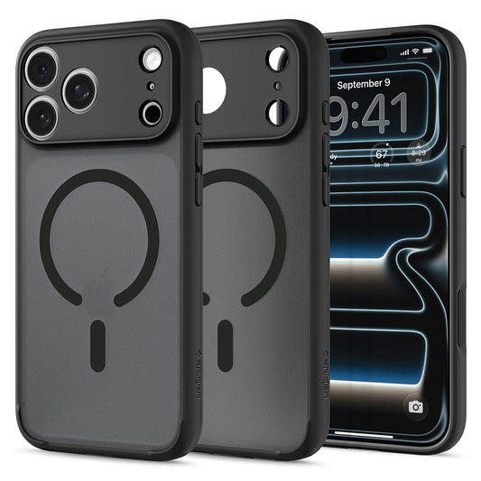 MagSafe pouzdro pro Apple iPhone 18 Pro Max / 17 Pro Max, Spigen, Ultra Hybrid, Černá saténová ACS12123