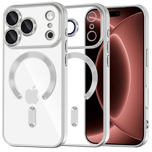 MagSafe pouzdro pro Apple iPhone 18 Pro Max / 17 Pro Max, Techsuit, Luxury Crystal, Stříbrné
