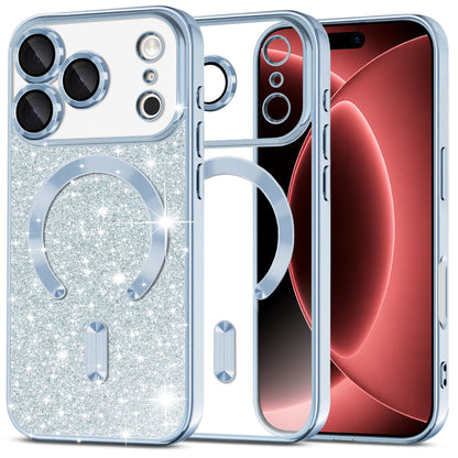 MagSafe pouzdro pro Apple iPhone 18 Pro Max / 17 Pro Max, Techsuit, Luxury Glitter, Bleu