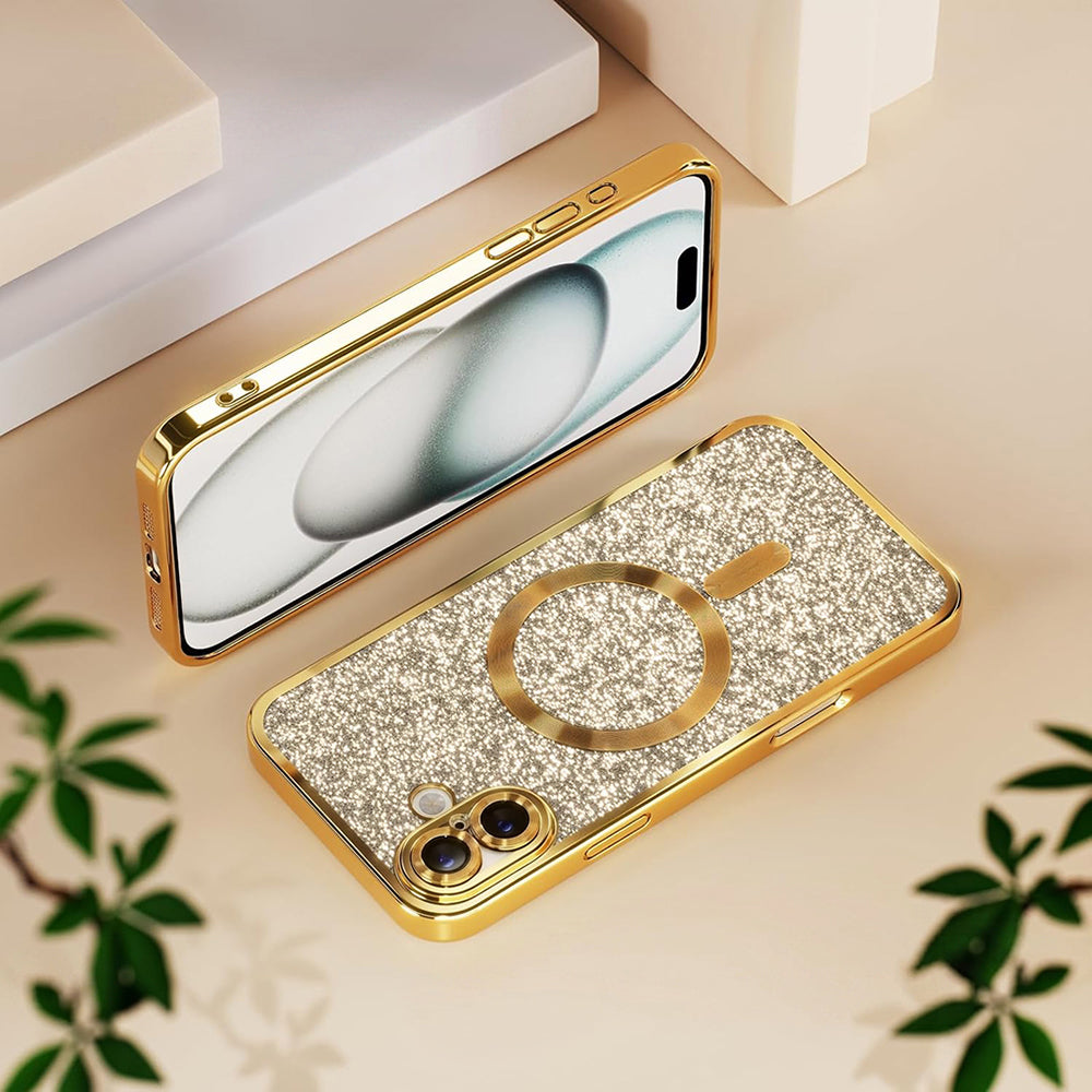 MagSafe pouzdro pro Apple iPhone 18 Pro Max / 17 Pro Max, Techsuit, Luxury Glitter, Bleu