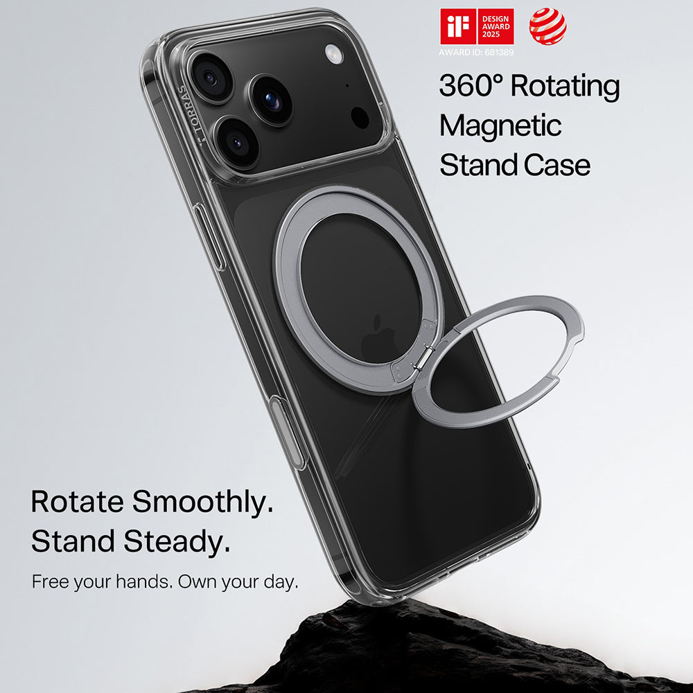 MagSafe pouzdro pro Apple iPhone 18 Pro Max / 17 Pro Max, Torras, Ostand O1 Guardian, Průhledné
