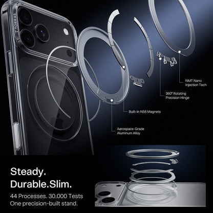 MagSafe pouzdro pro Apple iPhone 18 Pro Max / 17 Pro Max, Torras, Ostand O1 Guardian, Průhledné