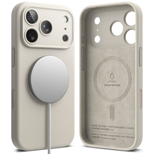MagSafe pouzdro pro Apple iPhone 18 Pro Max, Ringke, silikonové, krémové