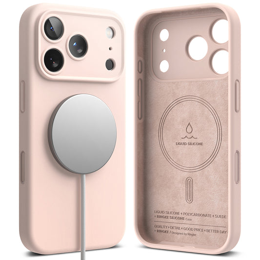 MagSafe pouzdro pro Apple iPhone 18 Pro, Ringke, silikonové, růžové