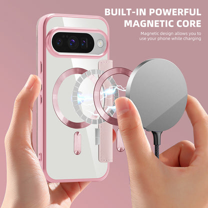 MagSafe Case for Google Pixel 10 Pro XL, Techsuit, SmartMag Book, Pink