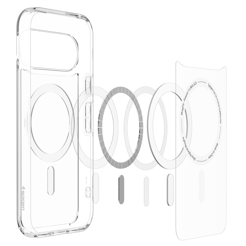 MagSafe pouzdro pro Google Pixel 11, Spigen, Ultra Hybrid, Průhledná bílá ACS11441