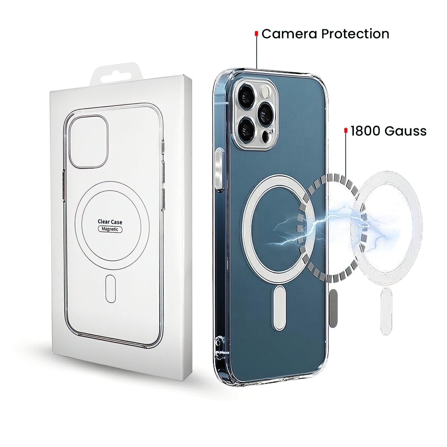 MagSafe pouzdro pro Samsung Galaxy S26 Ultra S948, OEM, 1800 Gauss, průhledné