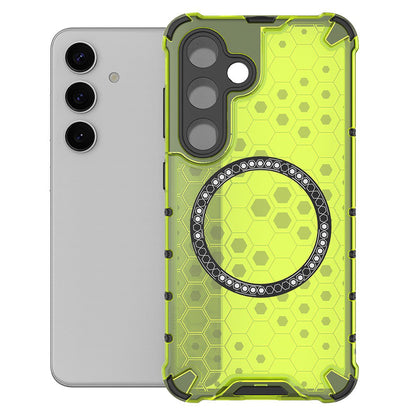 MagSafe pouzdro pro Samsung Galaxy S25 S931, Techsuit, HoneyComb Shield, Zelené