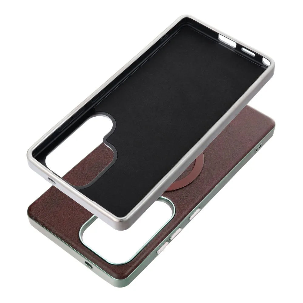 MagSafe pouzdro pro Samsung Galaxy A56 A566, OEM, Gentleman Mag, Hnědá