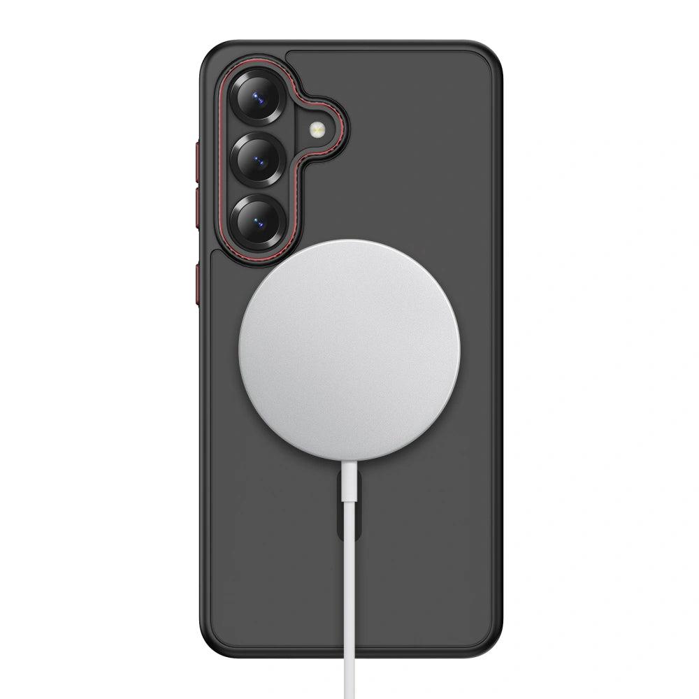 Pouzdro MagSafe pro Samsung Galaxy S26 Plus S947, Tech-Protect, Magcam, Černá Červená Matná