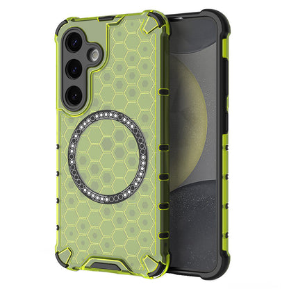 MagSafe pouzdro pro Samsung Galaxy S25 S931, Techsuit, HoneyComb Shield, Zelené