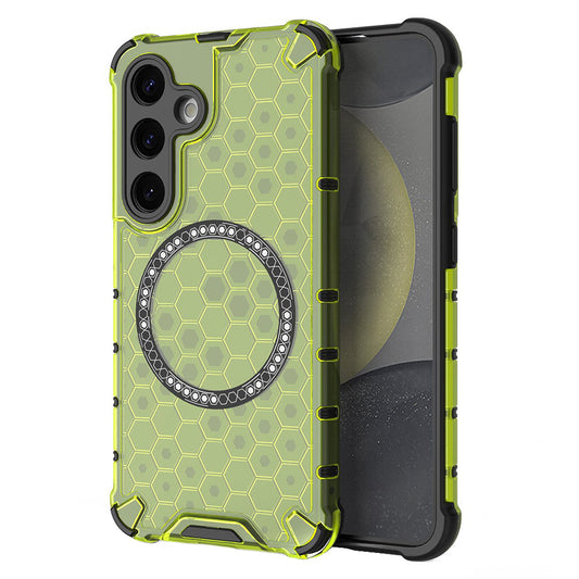 MagSafe pouzdro pro Samsung Galaxy S25 S931, Techsuit, HoneyComb Shield, Zelené