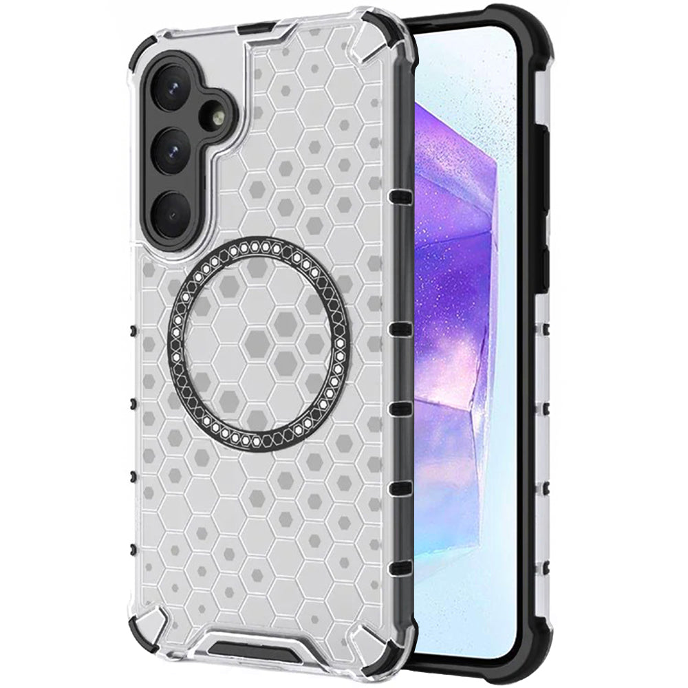 MagSafe pouzdro pro Samsung Galaxy A55 5G A556, Techsuit, HoneyComb Shield, bílé