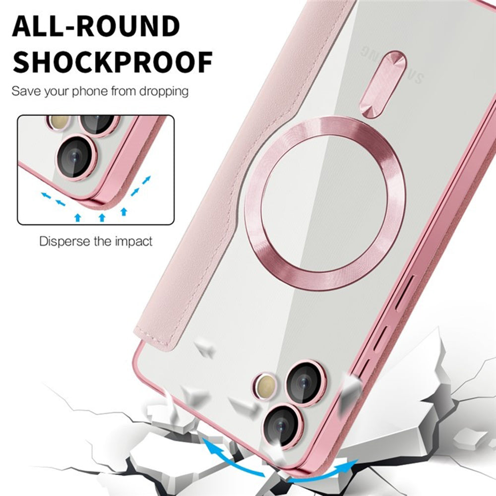 MagSafe pouzdro pro Samsung Galaxy A05 A055, Techsuit, SmartMag Book, růžové