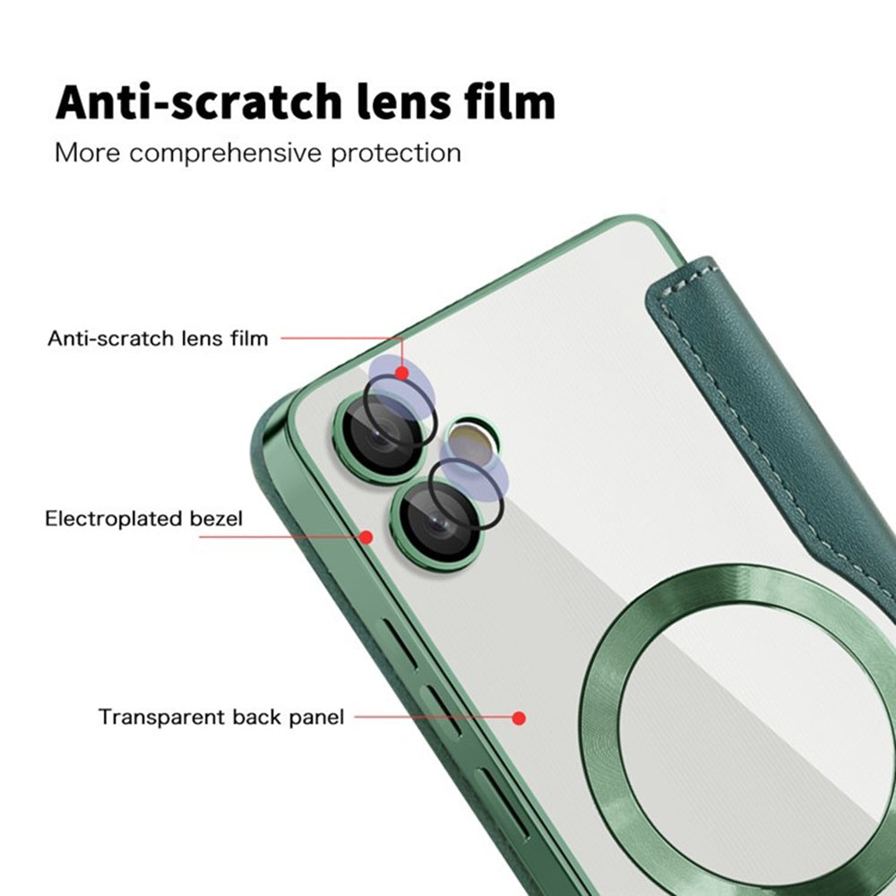 MagSafe pouzdro pro Samsung Galaxy A05 A055, Techsuit, SmartMag Book, Zelené