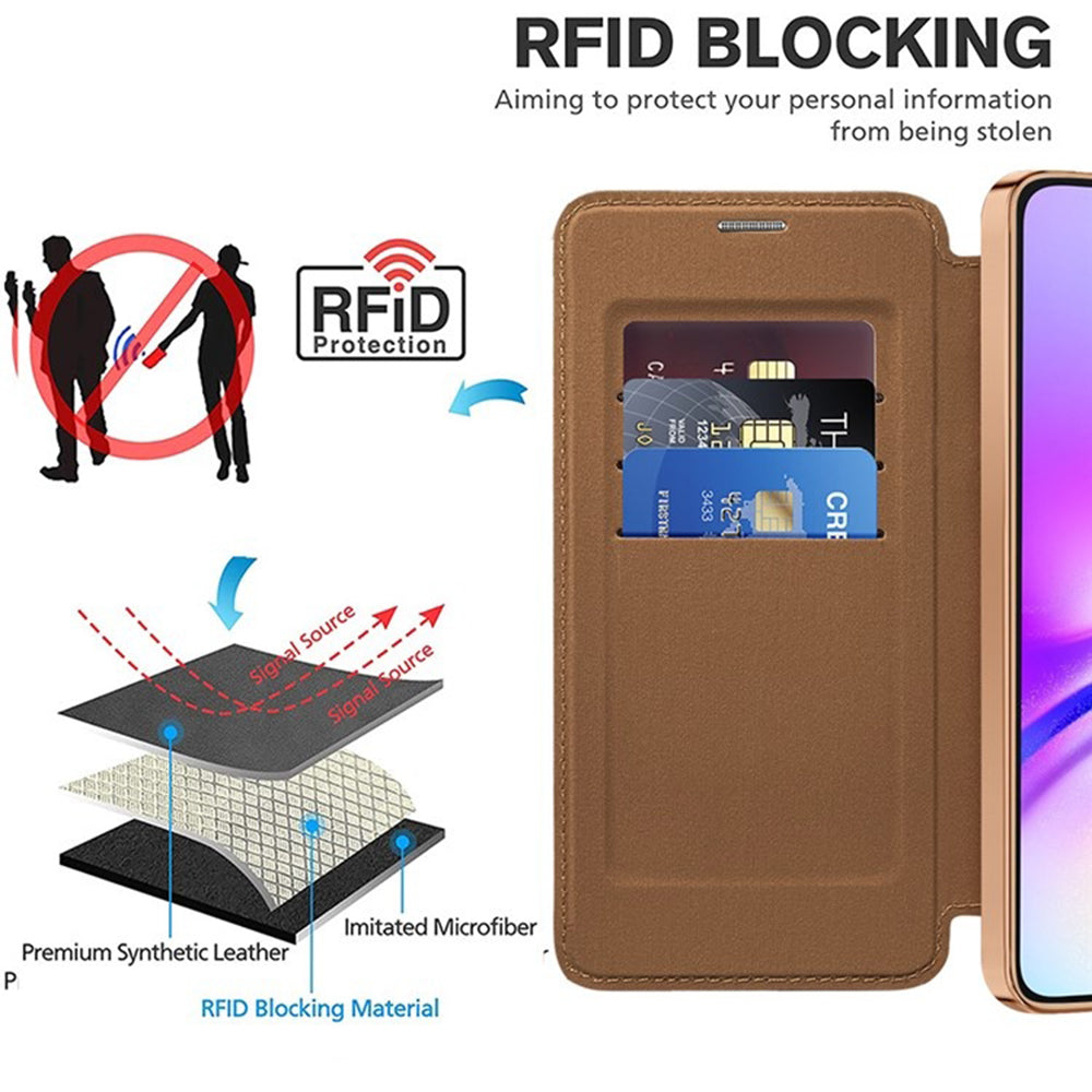 MagSafe pouzdro pro Samsung Galaxy A05s A057, Techsuit, SmartMag Book, Hnědá