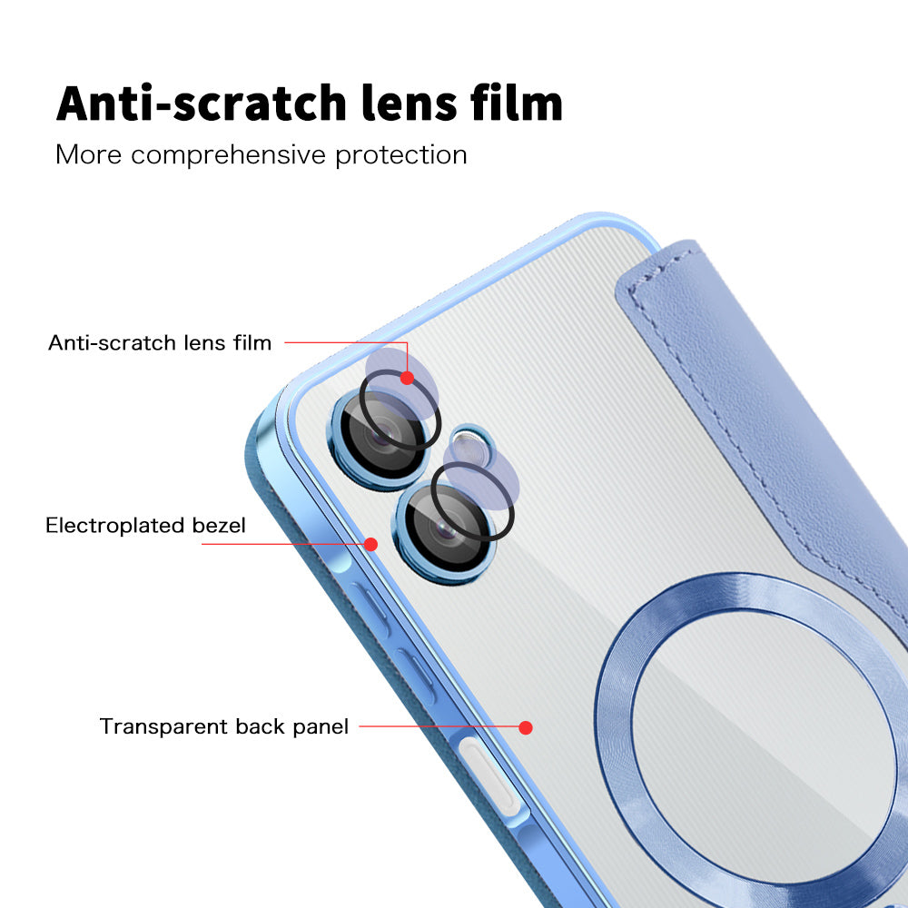 MagSafe pouzdro pro Samsung Galaxy A06 A065, Techsuit, SmartMag Book, Modrá
