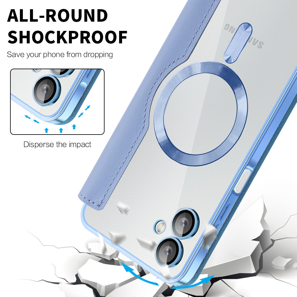 MagSafe pouzdro pro Samsung Galaxy A06 A065, Techsuit, SmartMag Book, Modrá