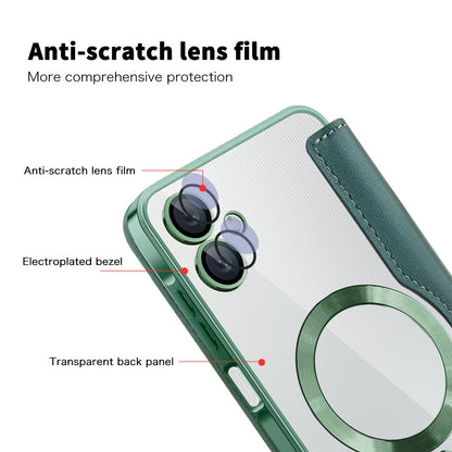 MagSafe pouzdro pro Samsung Galaxy A06 A065, Techsuit, SmartMag Book, Zelené