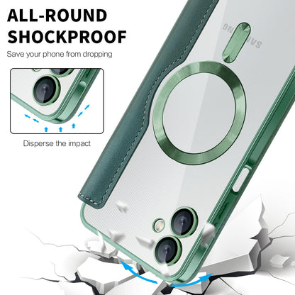 MagSafe pouzdro pro Samsung Galaxy A06 A065, Techsuit, SmartMag Book, Zelené