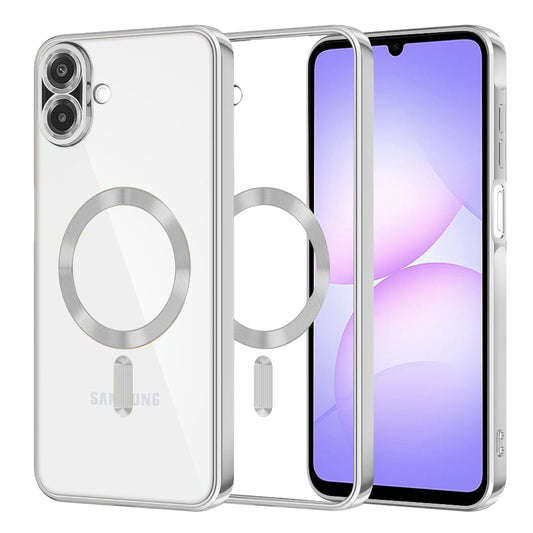 MagSafe pouzdro pro Samsung Galaxy A07 4G A075, Techsuit, Luxury Crystal, stříbrné