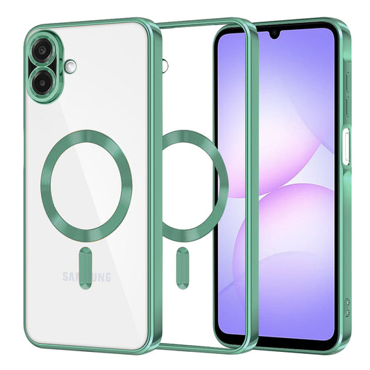 MagSafe pouzdro pro Samsung Galaxy A07 4G A075, Techsuit, Luxury Crystal, Světle zelená