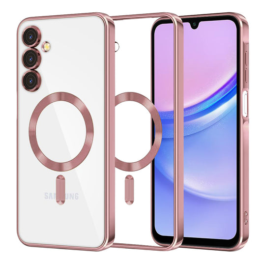 MagSafe pouzdro pro Samsung Galaxy A15 5G A156 / A15 A155, Techsuit, Luxury Crystal, Růžové