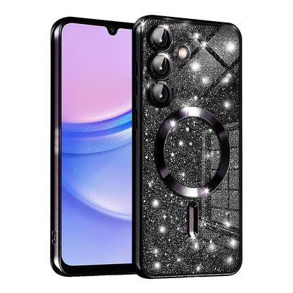 MagSafe pouzdro pro Samsung Galaxy A15 5G A156 / A15 A155, Techsuit, Luxury Glitter, černé