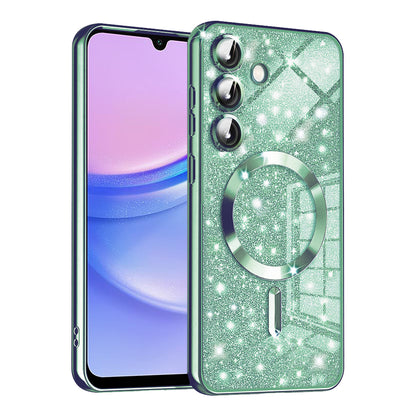 MagSafe pouzdro pro Samsung Galaxy A15 5G A156 / A15 A155, Techsuit, Luxury Glitter, Světle zelená