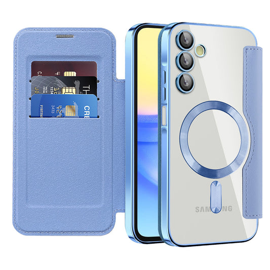 MagSafe pouzdro pro Samsung Galaxy A15 5G A156 / A15 A155, Techsuit, SmartMag Book, modré
