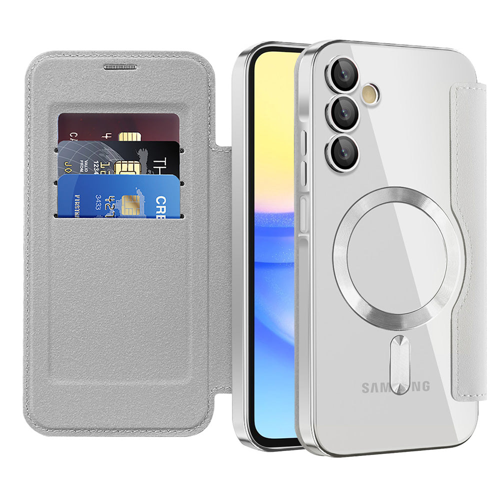 MagSafe pouzdro pro Samsung Galaxy A15 5G A156 / A15 A155, Techsuit, SmartMag Book, Šedé
