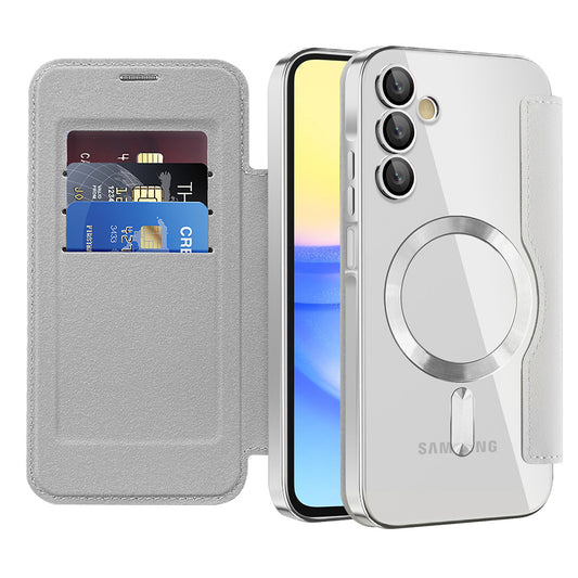 MagSafe pouzdro pro Samsung Galaxy A15 5G A156 / A15 A155, Techsuit, SmartMag Book, Šedé