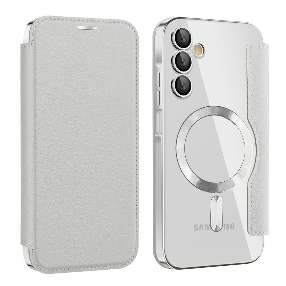 MagSafe pouzdro pro Samsung Galaxy A15 5G A156 / A15 A155, Techsuit, SmartMag Book, Šedé