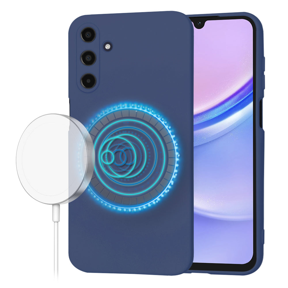MagSafe pouzdro pro Samsung Galaxy A15 A155, Techsuit, SoftFlex, Tmavě modrá